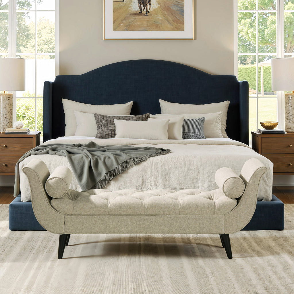 Alma Tufted Flared Arm Entryway Bench