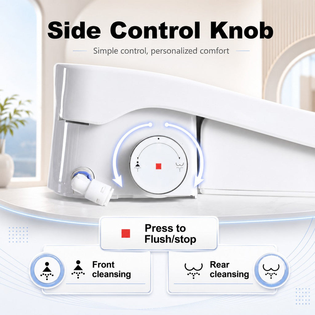 Smart Bidet Toilet Seat with Side Knob Adjustable Heated Seat