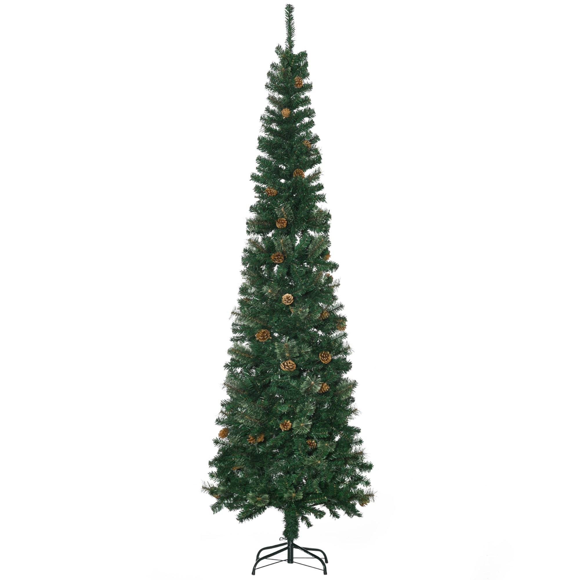 HOMCOM 7.5 Foot Pencil Artificial Christmas Tree