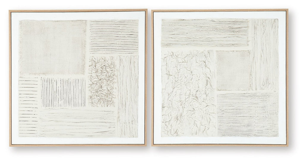 Andorfield - Wall Art Set (Set of 2) - Beige / Black / White