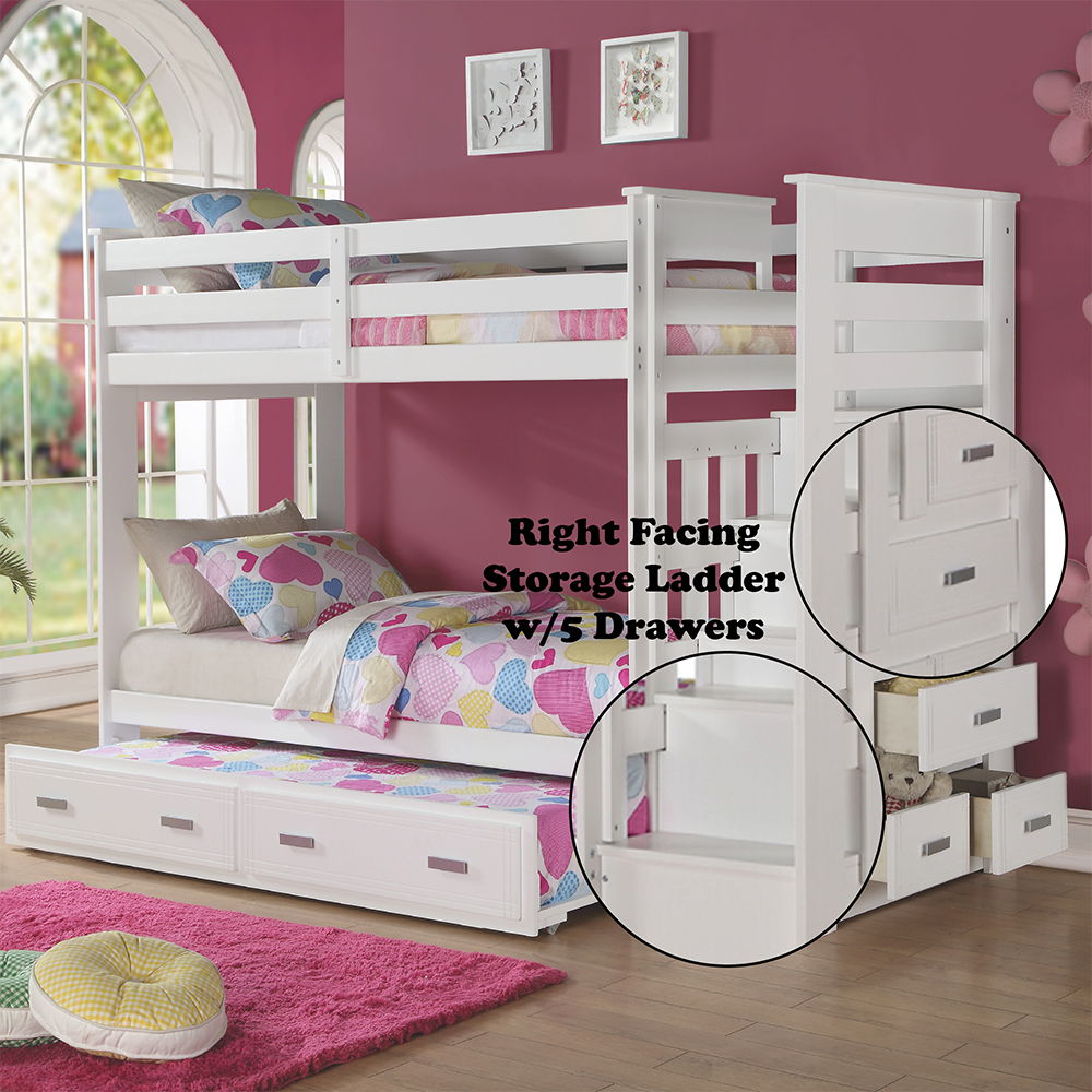 Allentown - Bunk Bed w/Storage Ladder & Trundle