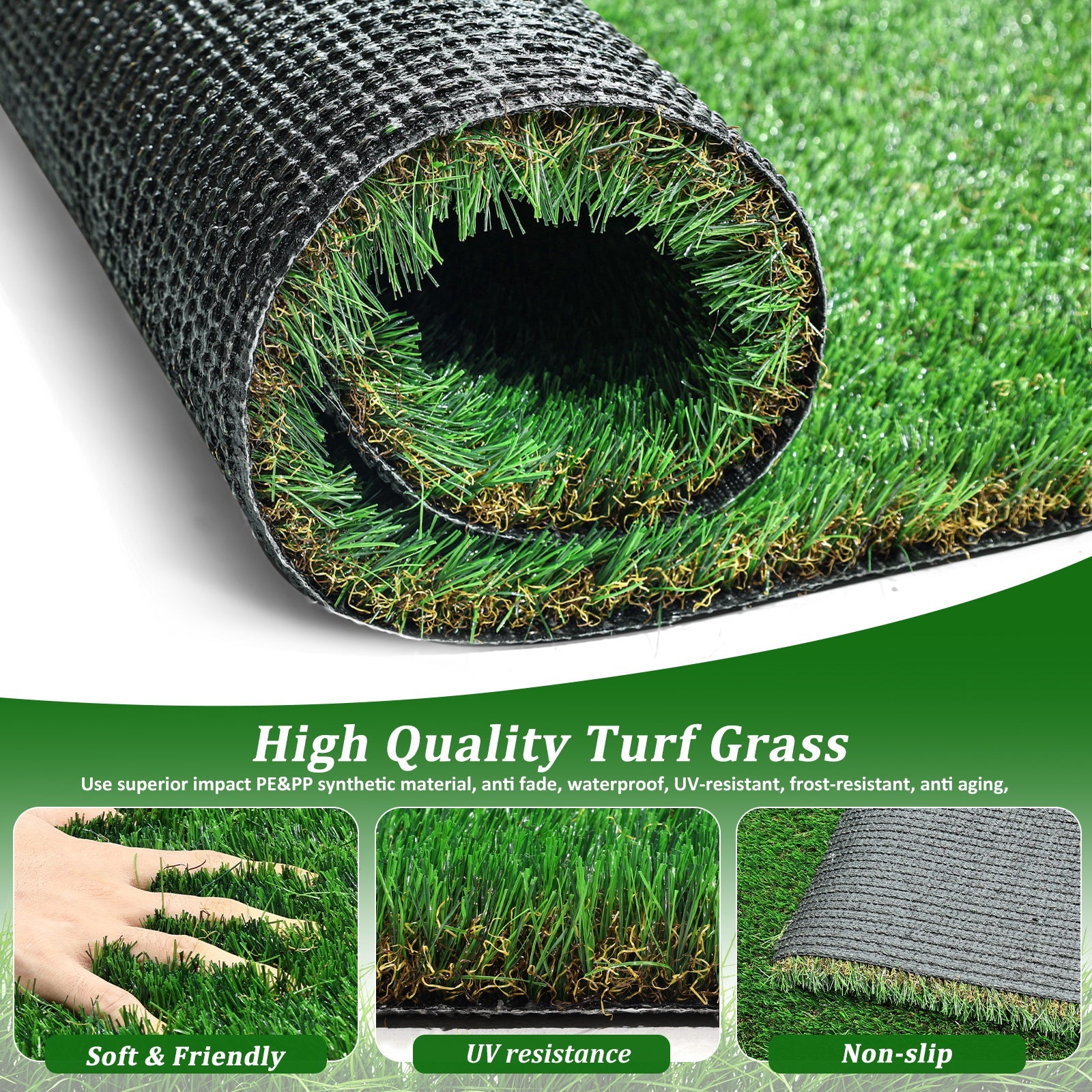 3FT X 10FT Outdoor Artificial Grass Runner Rug