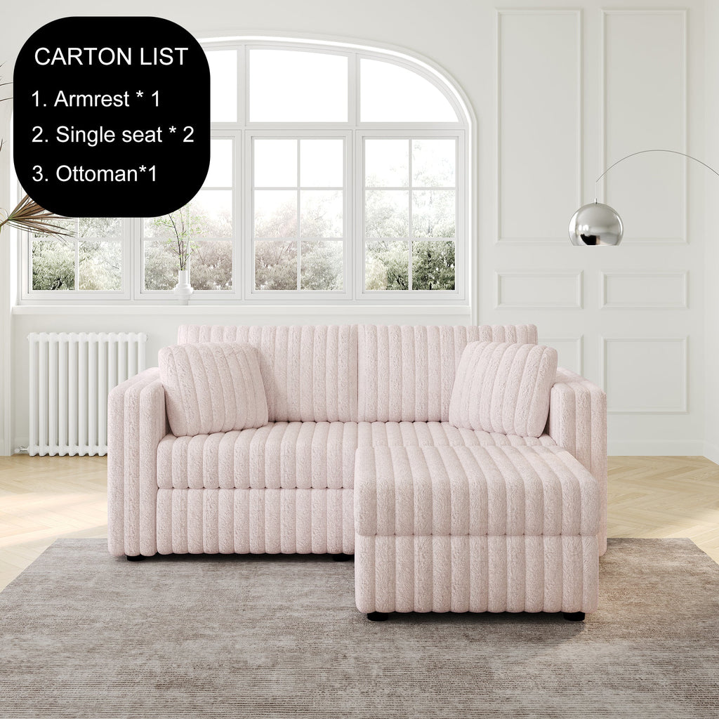 75.6" Soft Modular 2-Person Sofa with Hydraulic Lift