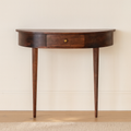 Solid Wood Backless Mounted Console, 1-Drawer, Chestnut