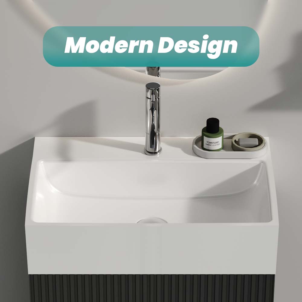 BB15-20Y-301 20"x14" Integrated Ceramic Bathroom Vanity Sink
