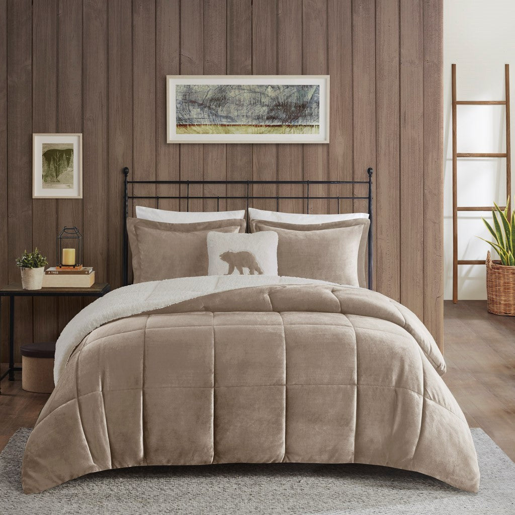 King Plush to Sherpa Down Alternative Comforter Set