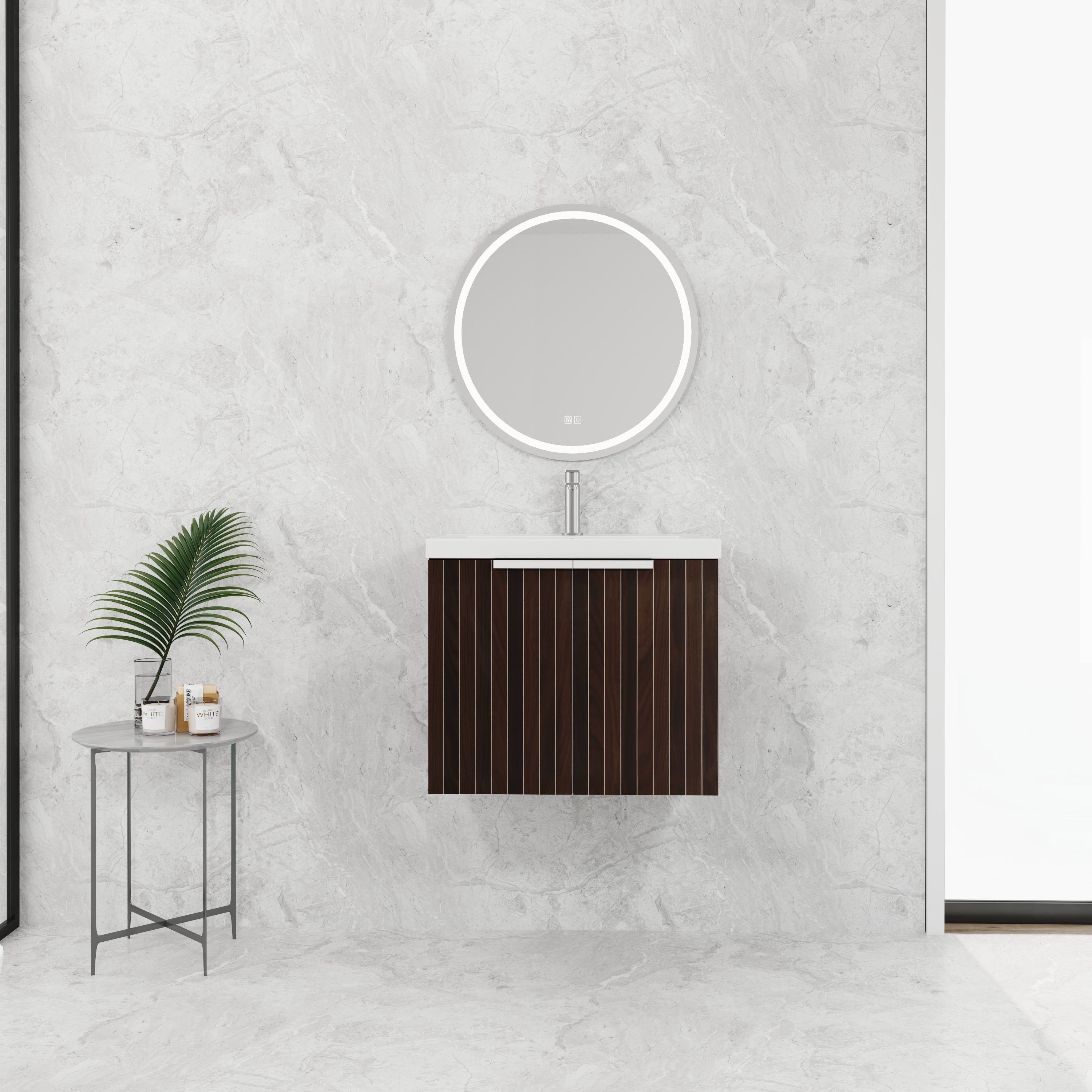 24 Inch Bathroom Cabinet With Resin Sink