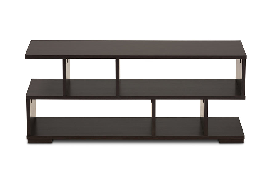 Baxton Studio Arne Modern and Contemporary Dark Brown Finished Wood TV Stand