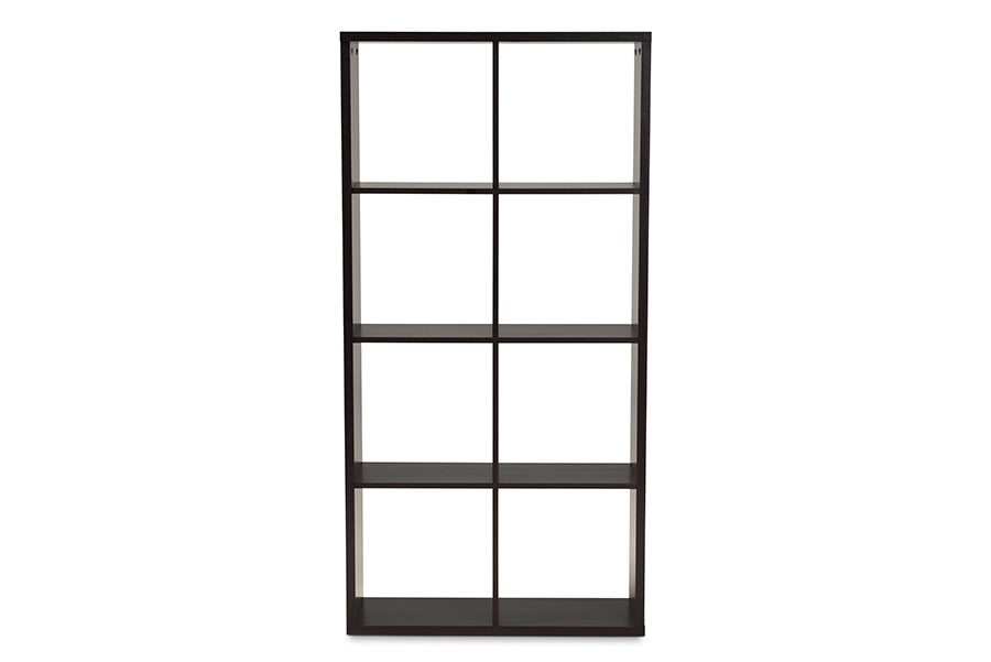 Baxton Studio Janne Modern and Contemporary Dark Brown Finished 8-Cube Multipurpose Storage Shelf