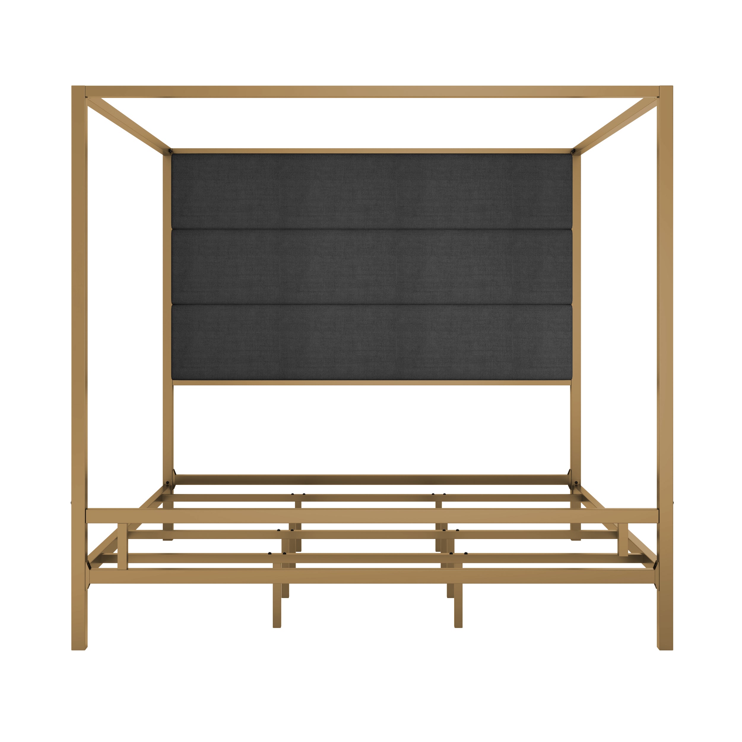 Modern Gold Metal Canopy Bed