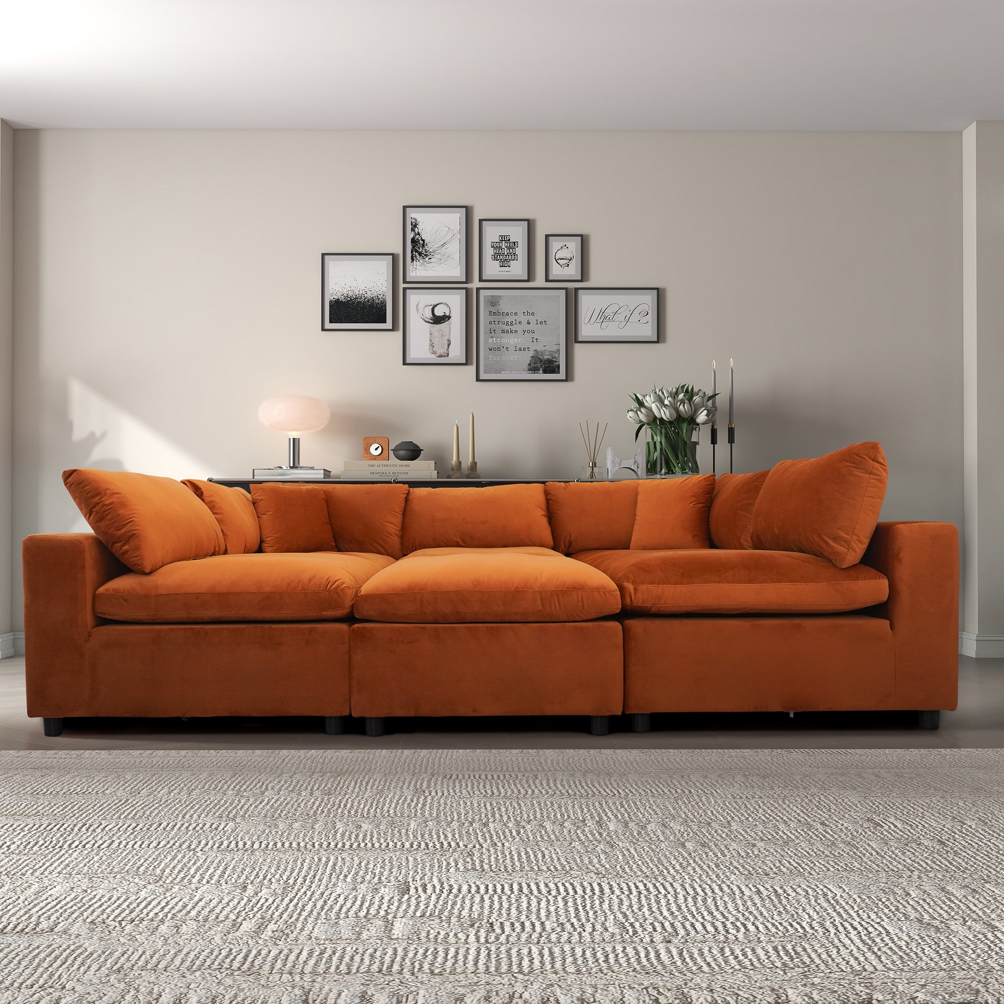 Hayward Burnt Modular Sectional Sofa