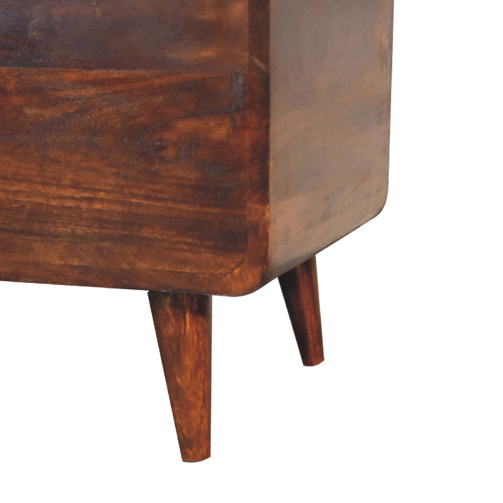 Solid Wood Curved Chestnut Blanket Box