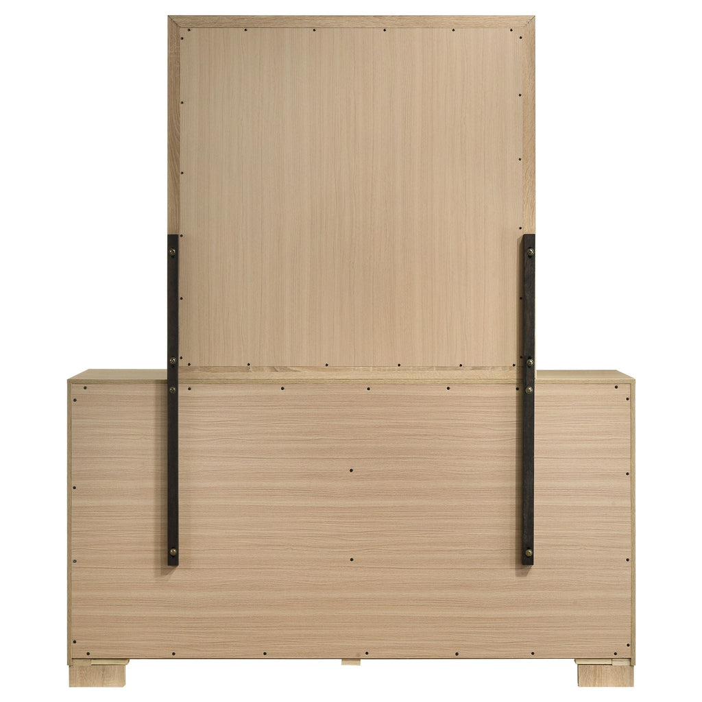 Arielle 6-drawer Bedroom Dresser with Mirror Light Oak