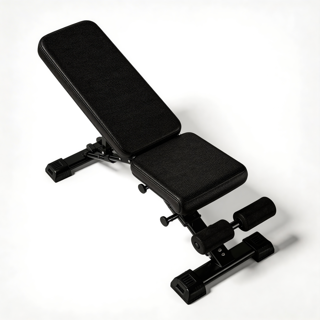 Adjustable Weight Bench with Resistance Bands, Foldable Incline/Decline Workout Bench for Full-Body Training, Multi-Purpose Strength Training Bench for Home Gym