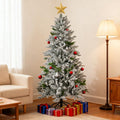 Snowy Artificial Christmas Tree with Easy Assembly