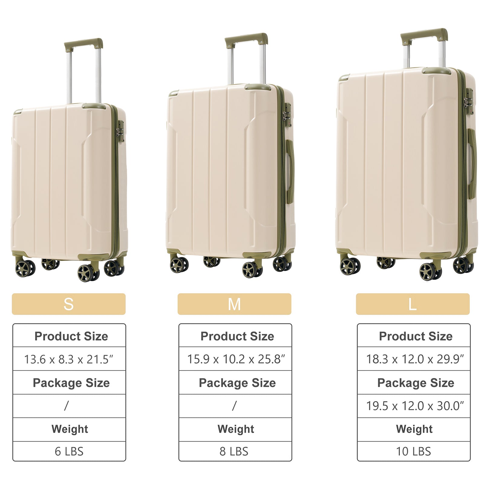 GigaTech 3-Piece Expandable Hard Shell Luggage Set with TSA Lock