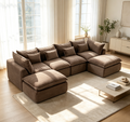 129.8" Width Cloud Couch Oversized Modular Sectional Sofa