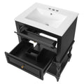 Bathroom Vanity With Sink, 2 Drawers Storage Cabinet, Open Shelf