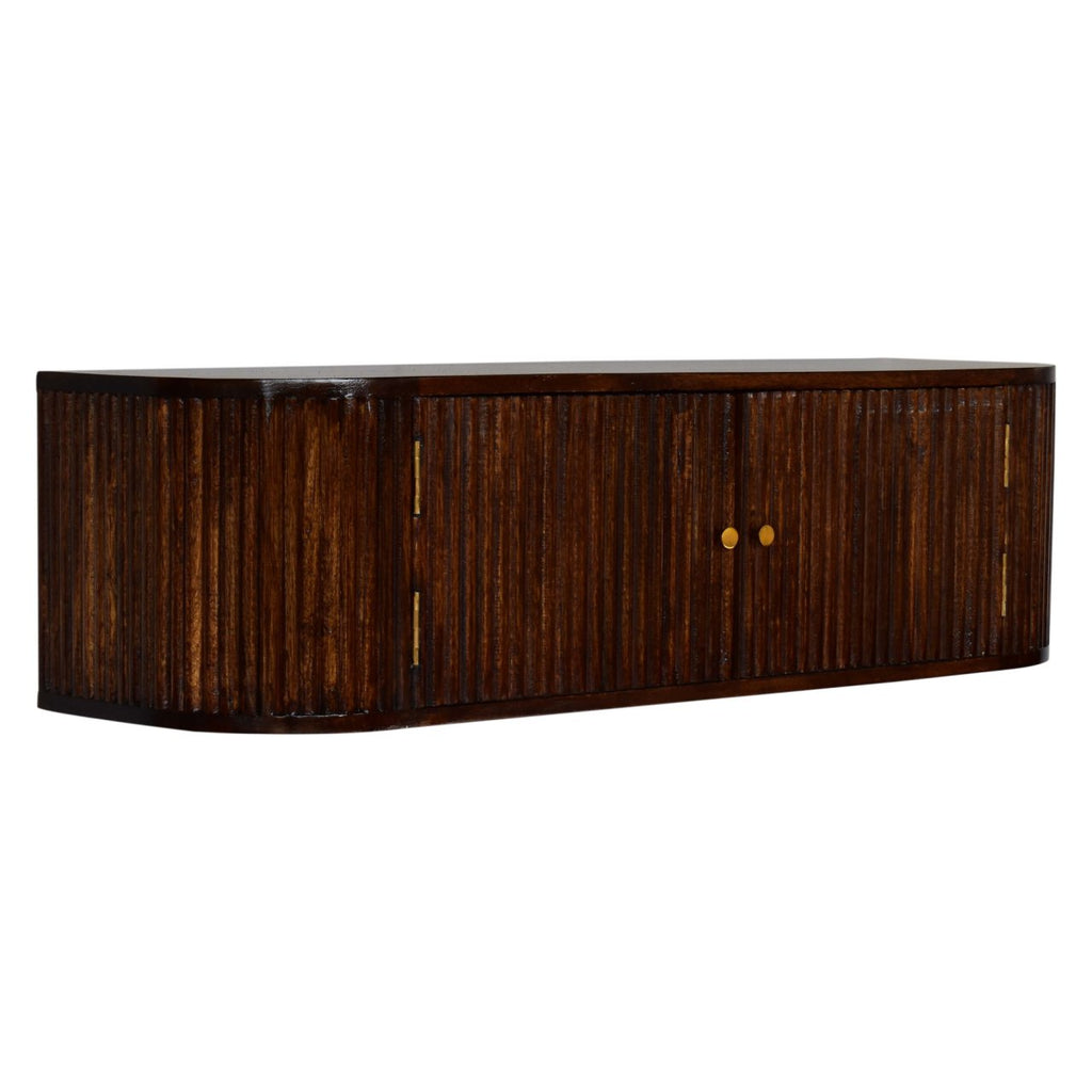 Solid Wood Chunky Chestnut Floating Bedside Table
