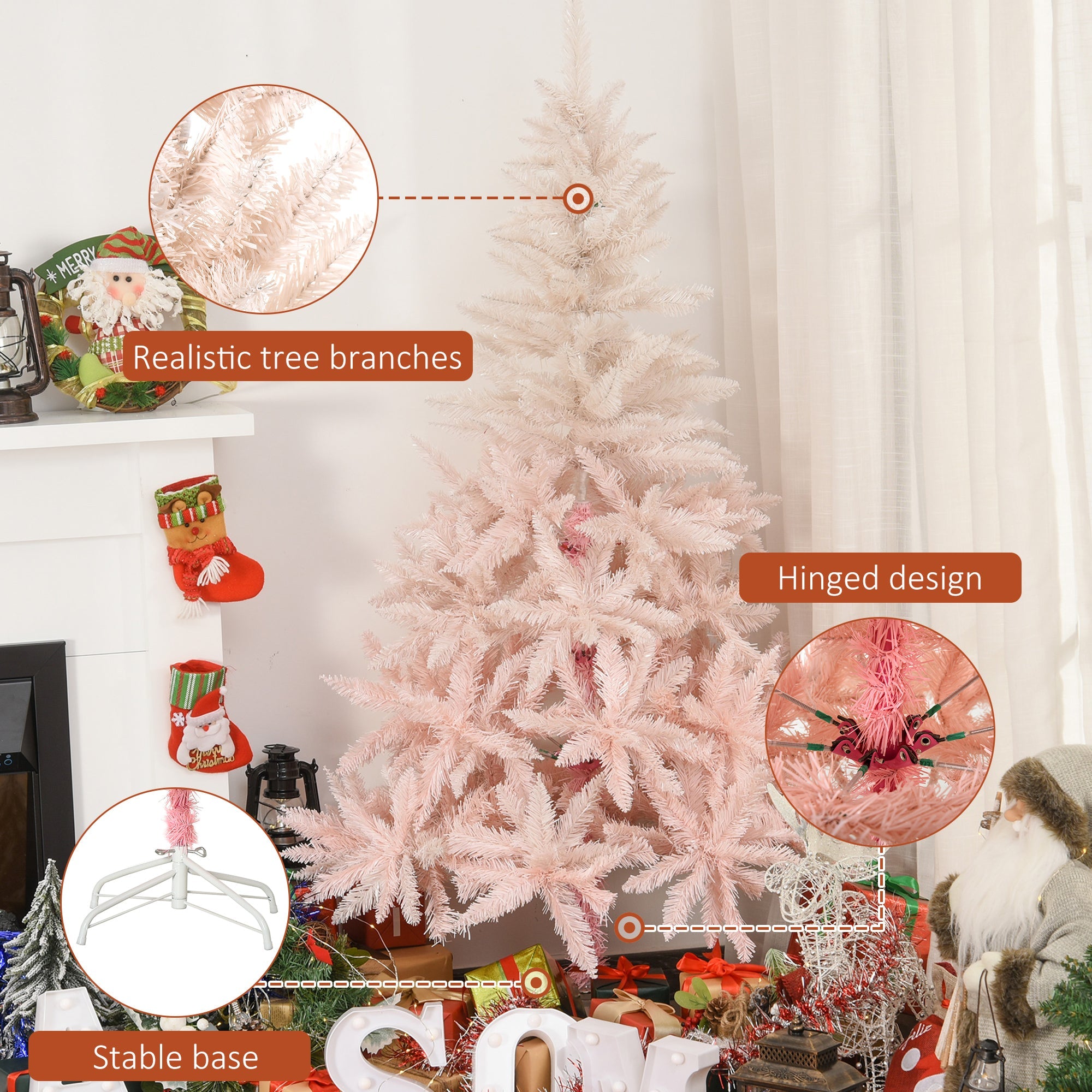 HOMCOM 7ft Unlit Spruce Artificial Christmas Tree