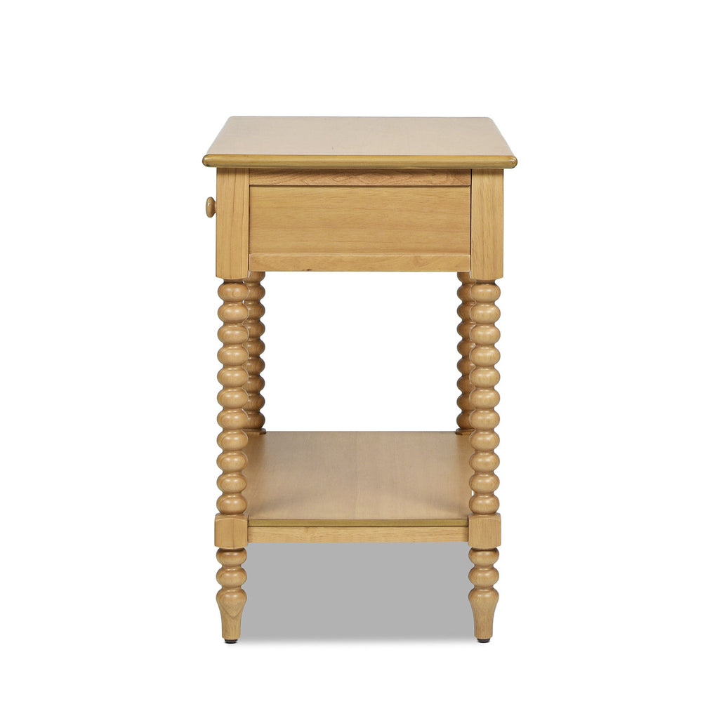 Easton 28" Modern Farmhouse Turned 1-Drawer Storage Side Table