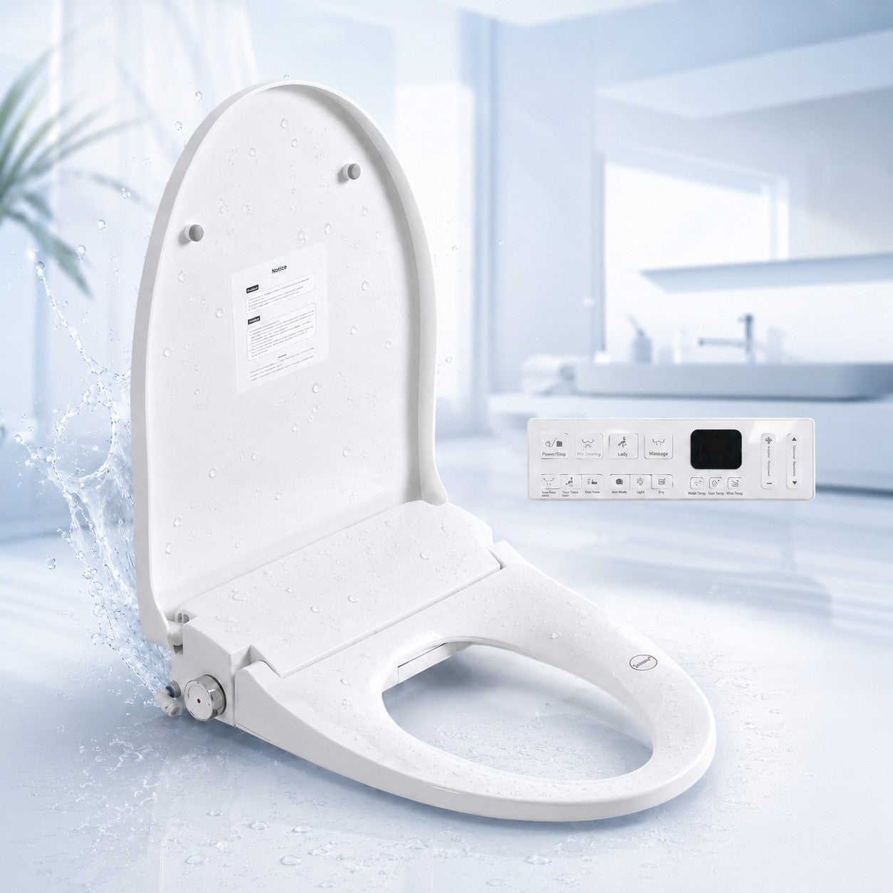 Smart Bidet Toilet Seat with Side Knob Adjustable Heated Seat