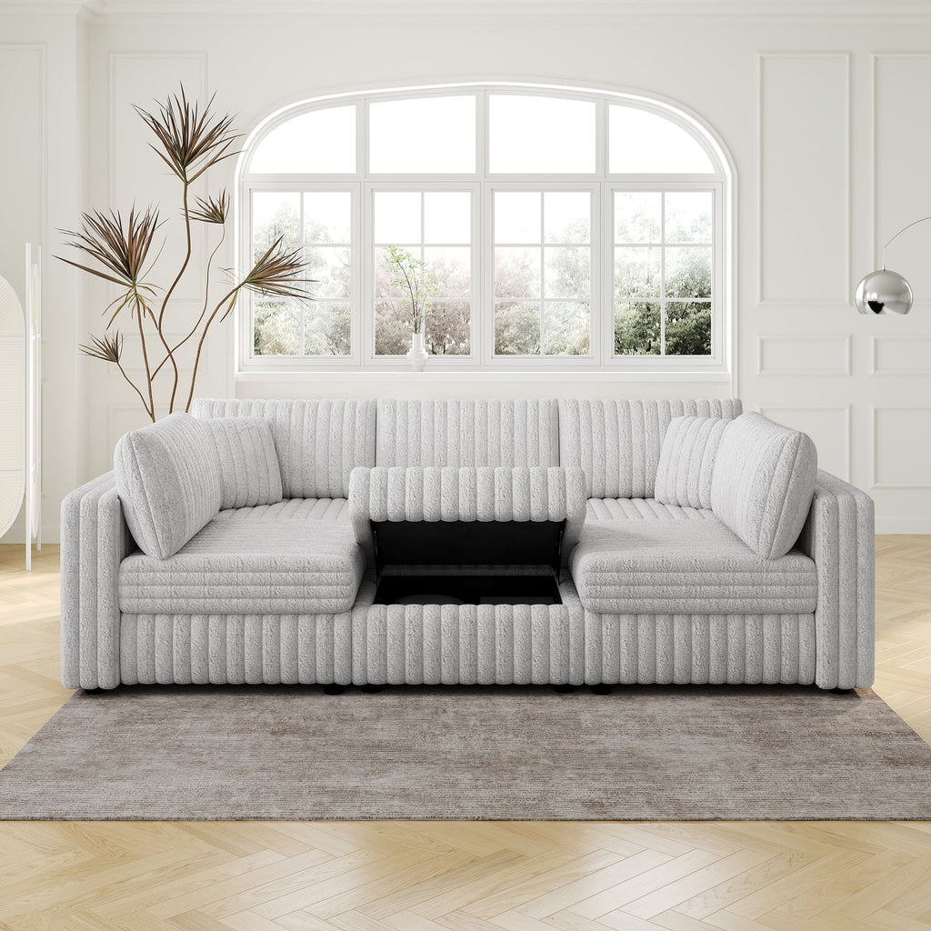 106.3" U-Shaped 6-Person Sofa with Ottoman