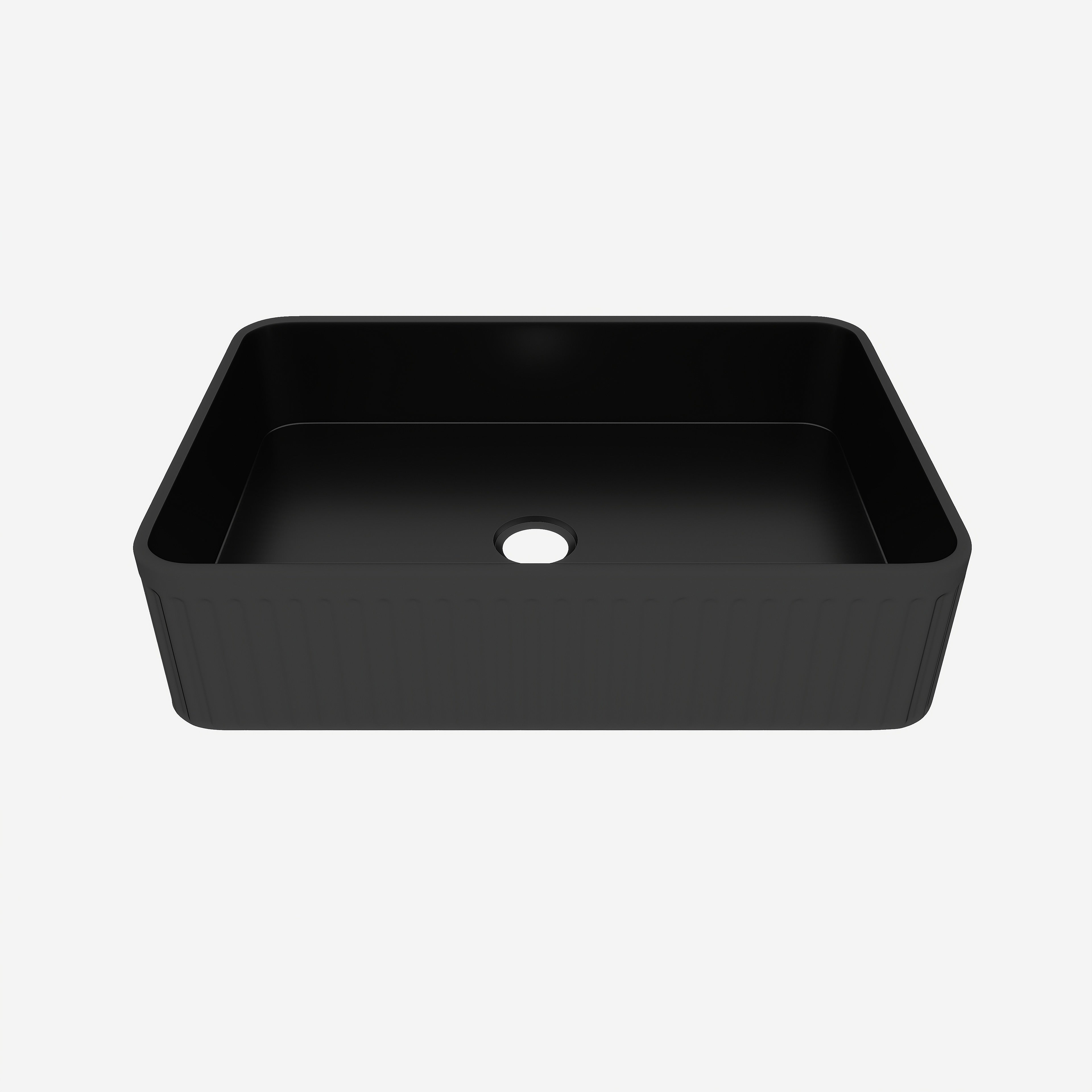 BB17 Integrated Black Ceramic Bathroom Vanity Sink