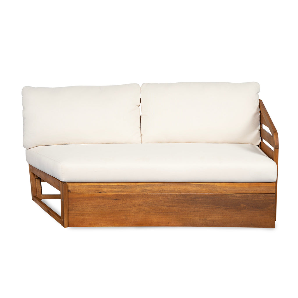 Royal Acacia Patio V Sofa Sectional Set, Beige