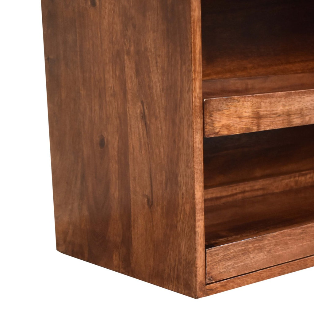Solid Wood Buffalo Hide Pull Out Bench