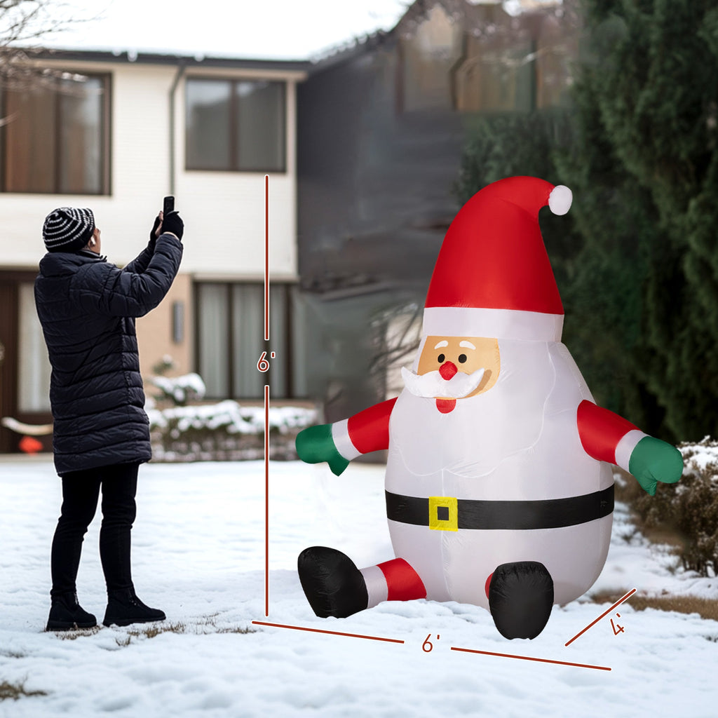 Inflatable Christmas Santa Claus with Rotating Magic Ball Light