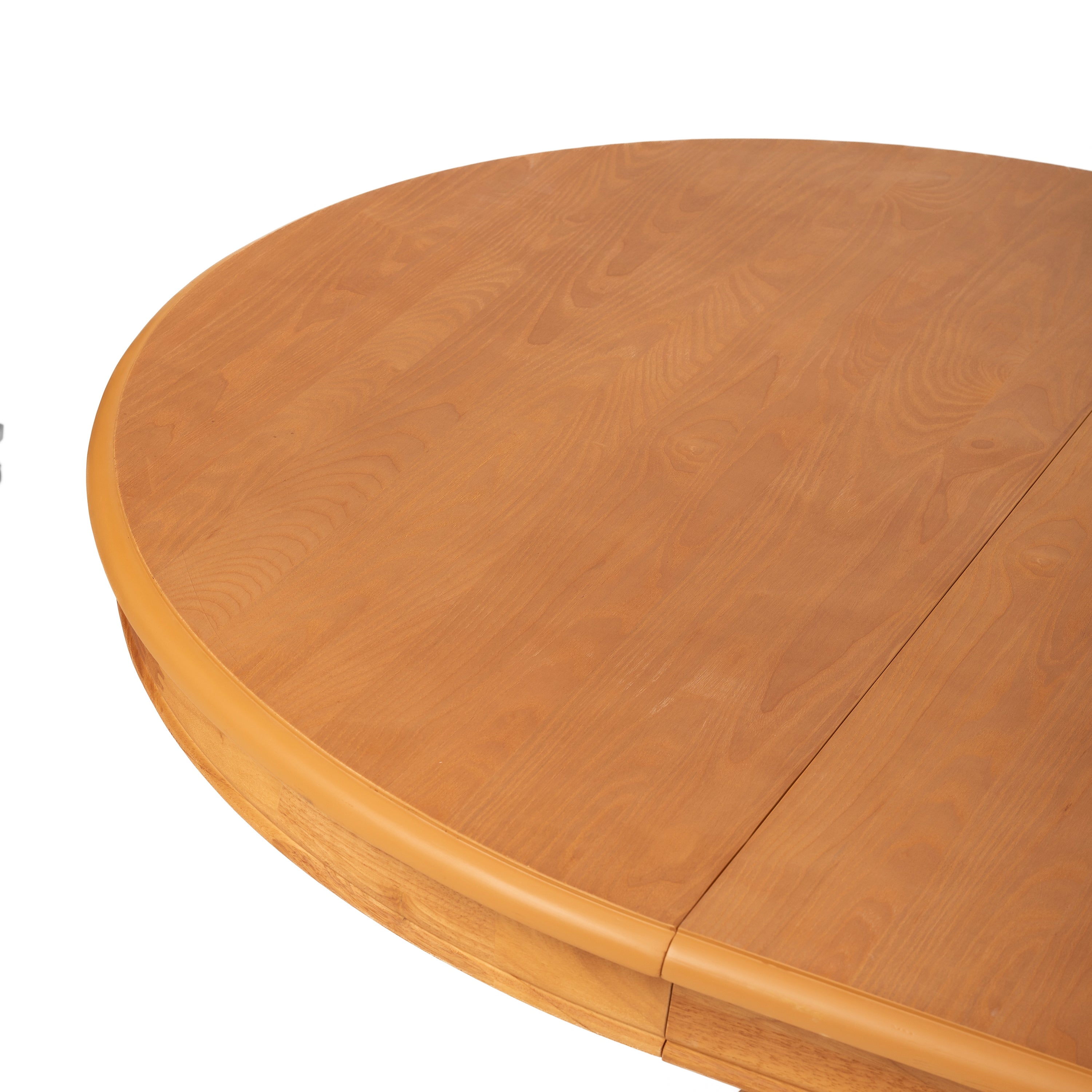 Extendable Round Rubber Wood Dining Table