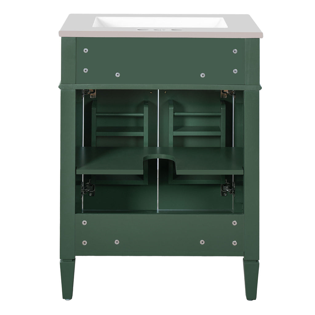 Bathroom Vanity With 2 Doors And Tip Out Drawer, Soft Closing Hinges