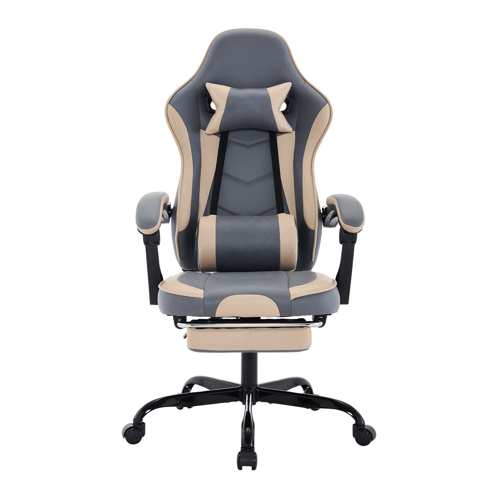 Gaming Chair with Footrest and Massage Lumbar Support