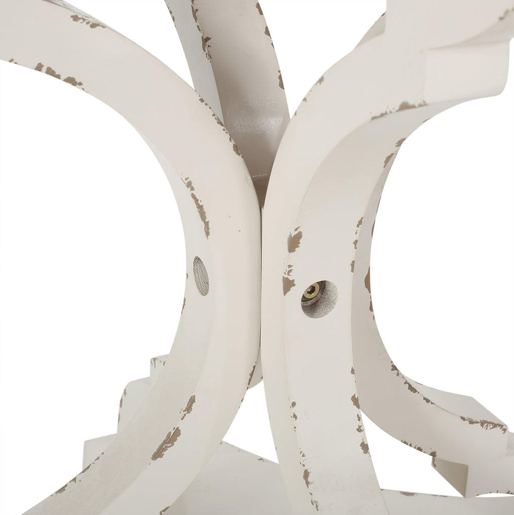 Accent Table with Hourglass Base and French Country Design