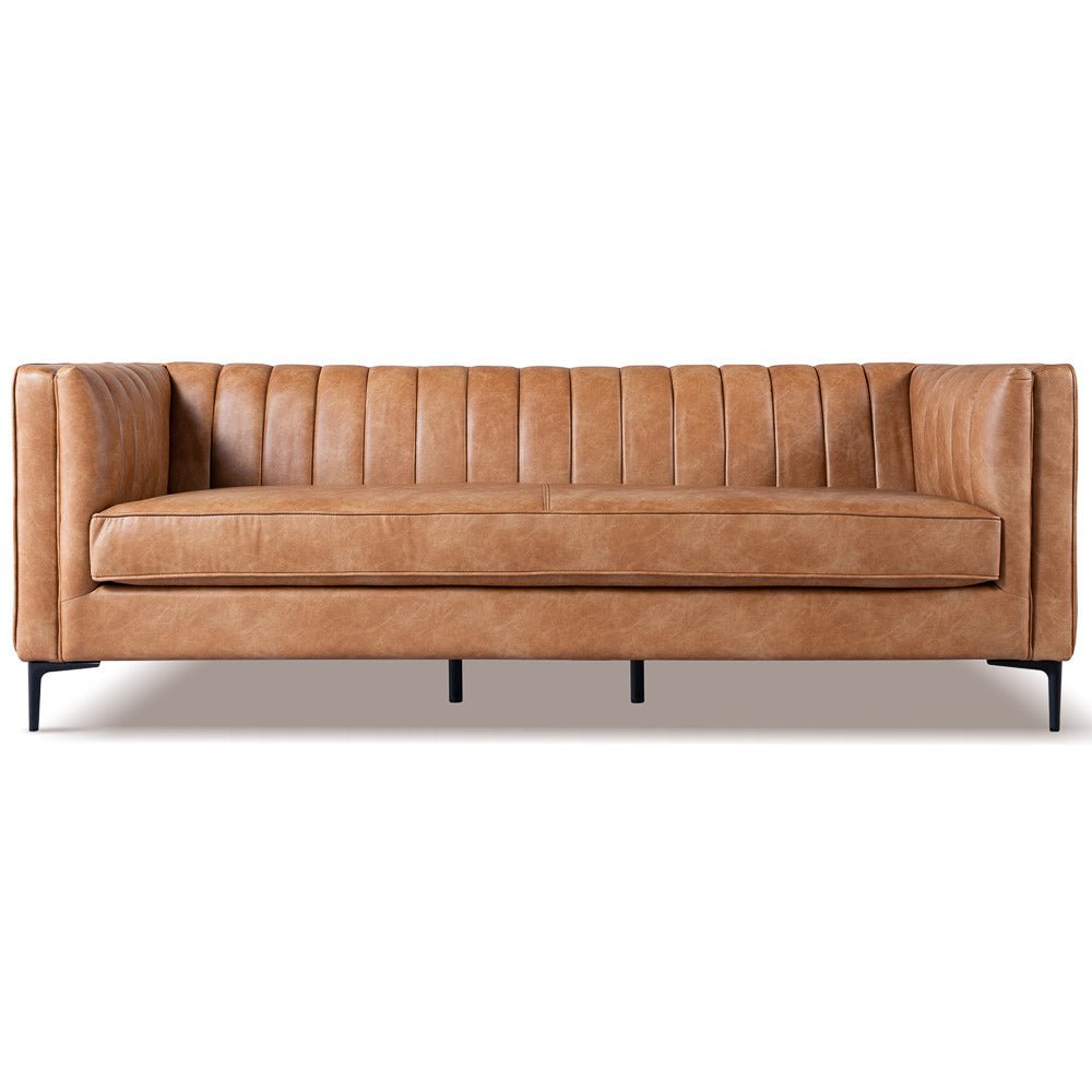 Angelina Cognac PU Leather Sofa