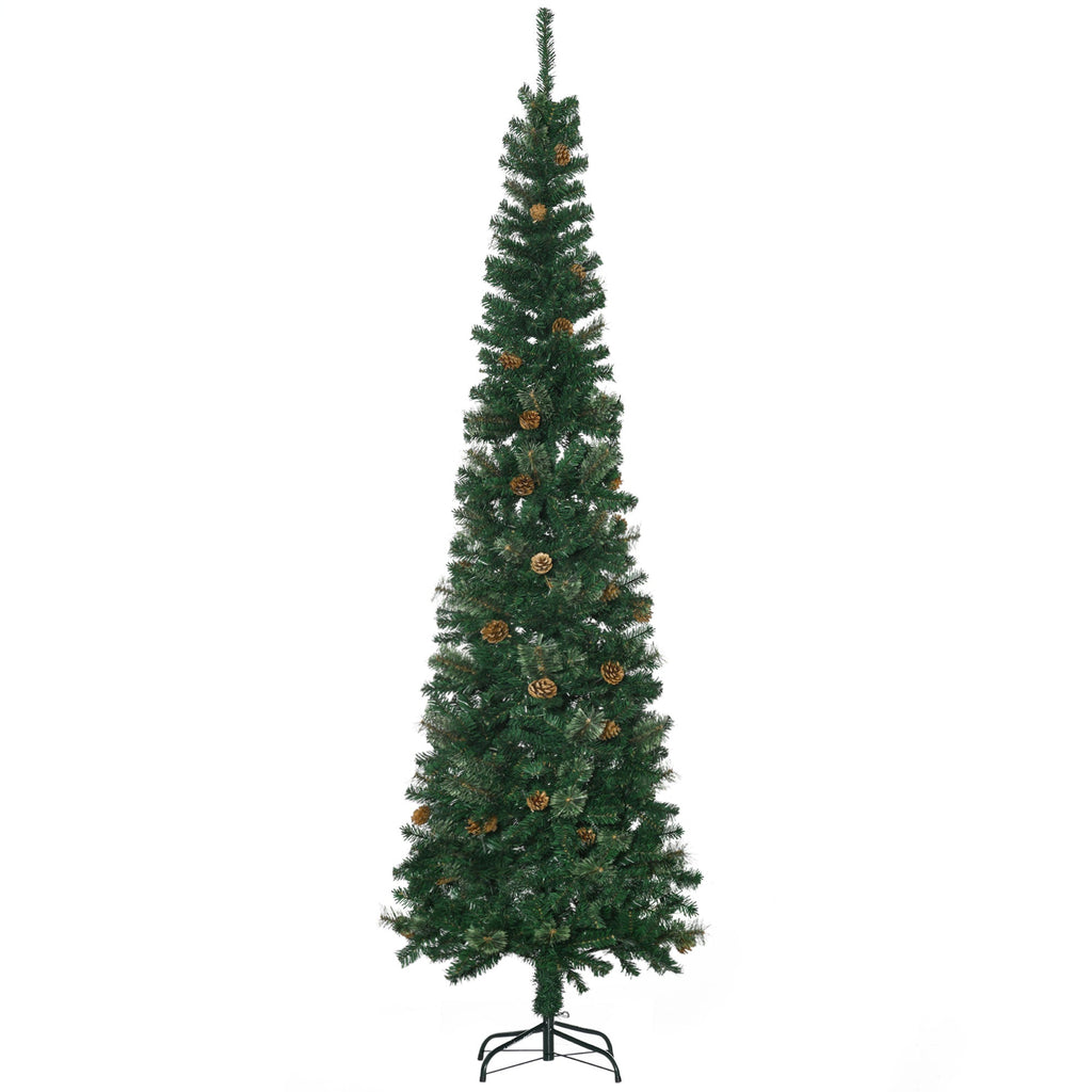 HOMCOM 7.5 Foot Pencil Artificial Christmas Tree