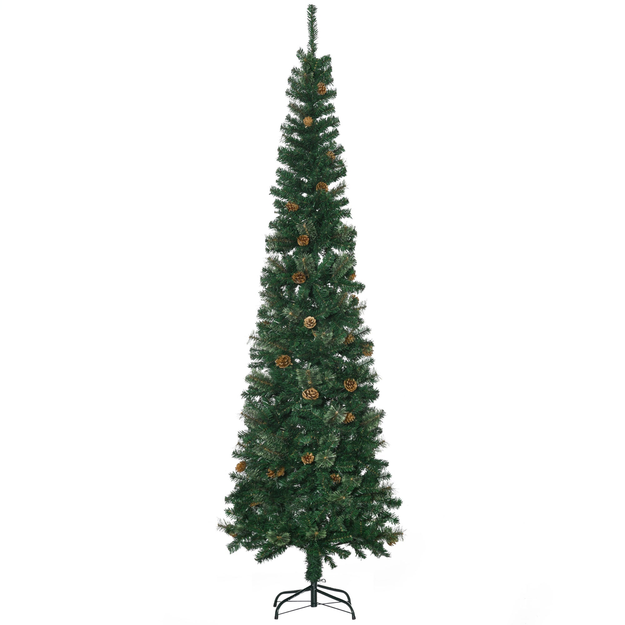 HOMCOM 7.5 Foot Pencil Artificial Christmas Tree