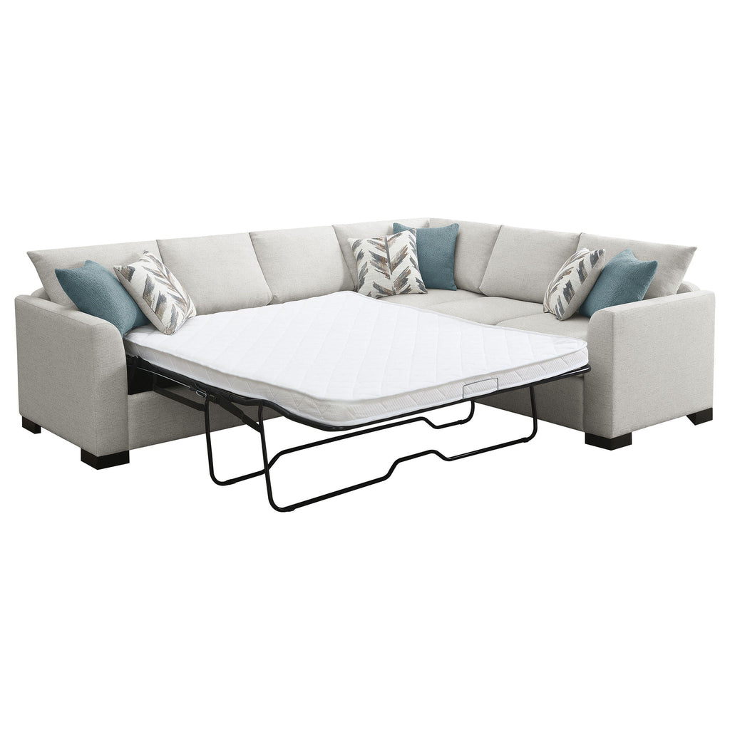 Radison - Upholstered Sectional Sofa With Hidden Sleeper - Greige
