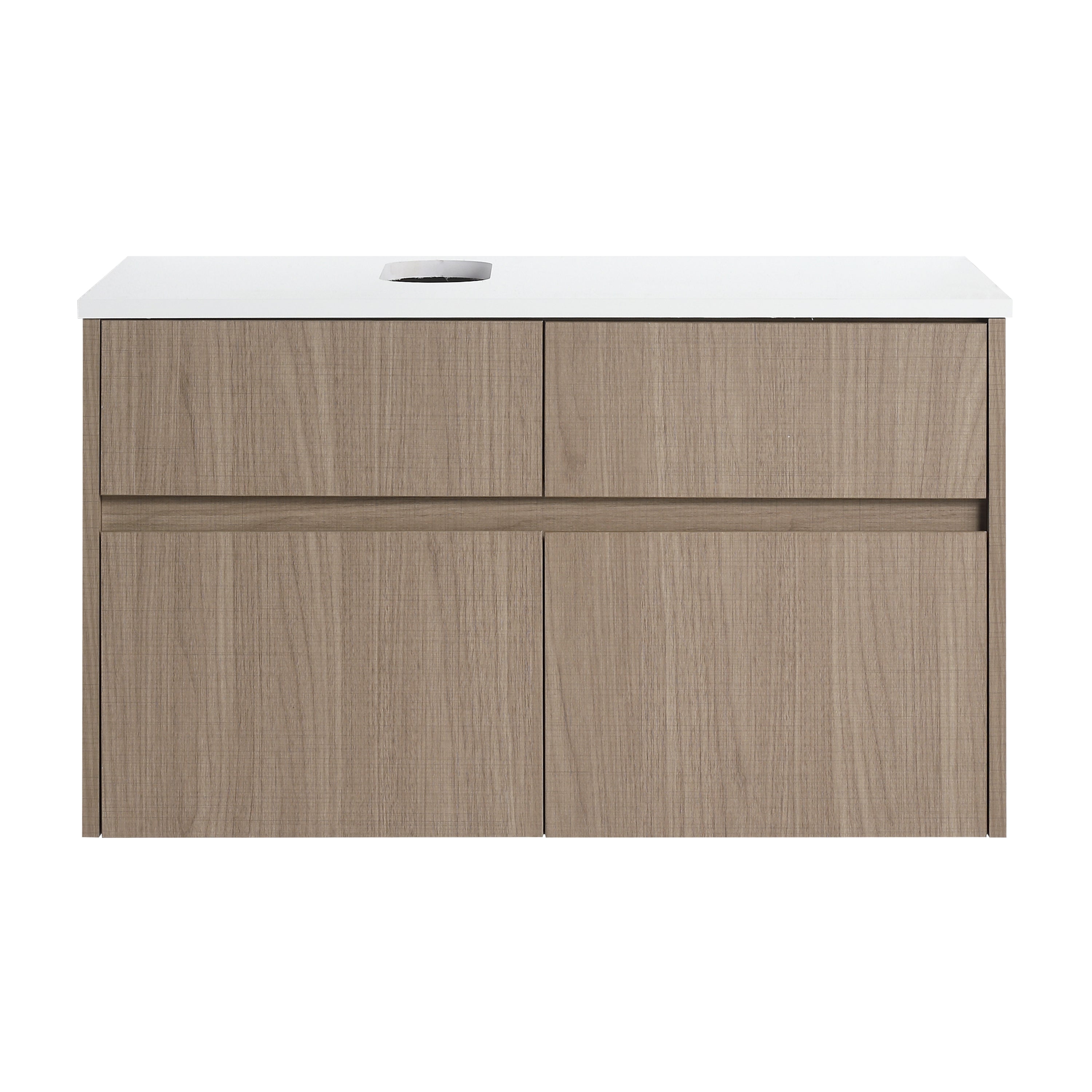 32-Inch Wall-Mounted Bathroom Vanity with Soft Close Doors and Drawer