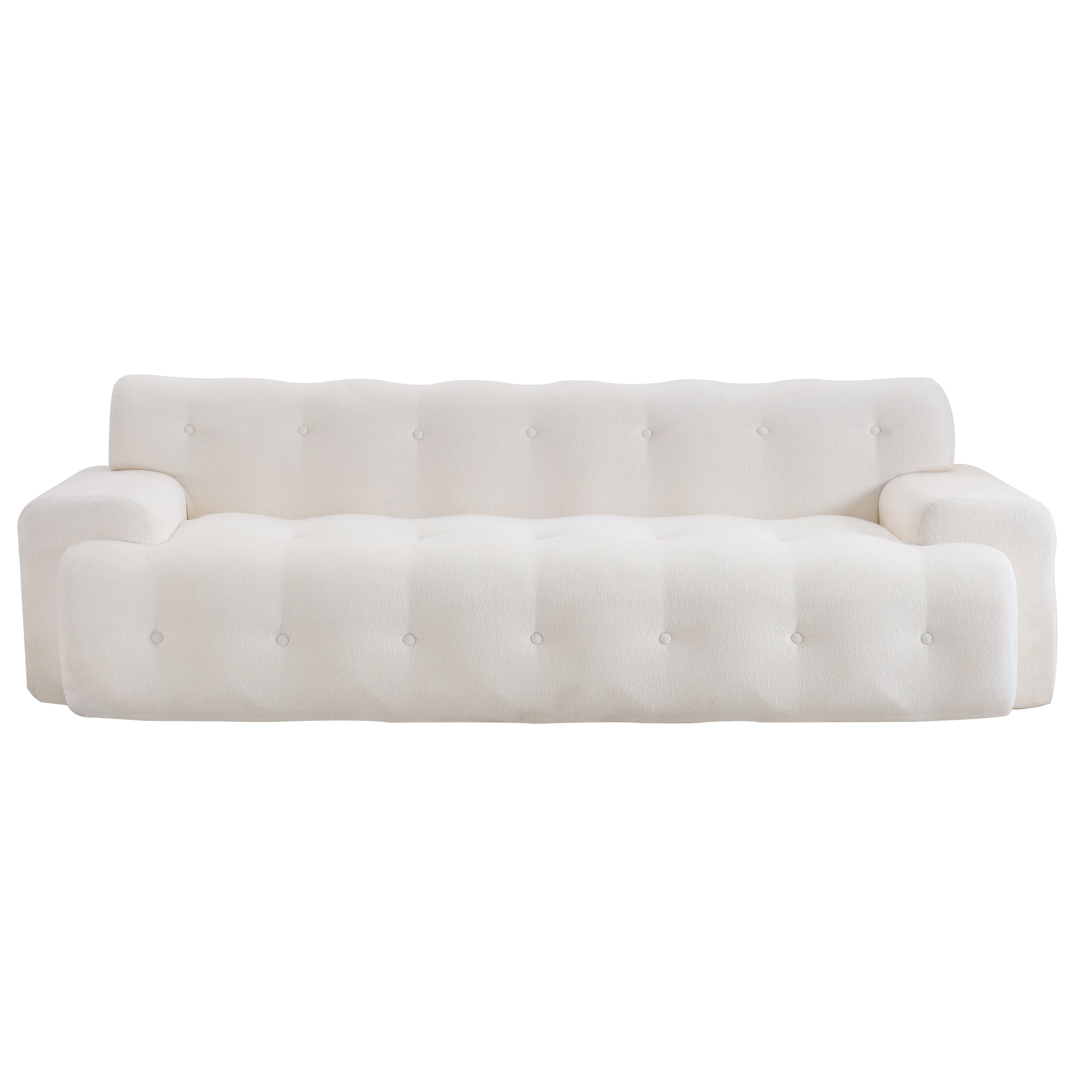88 in. Cloud 3 Seater Chenille Sofa with Button Tufted Upholstery