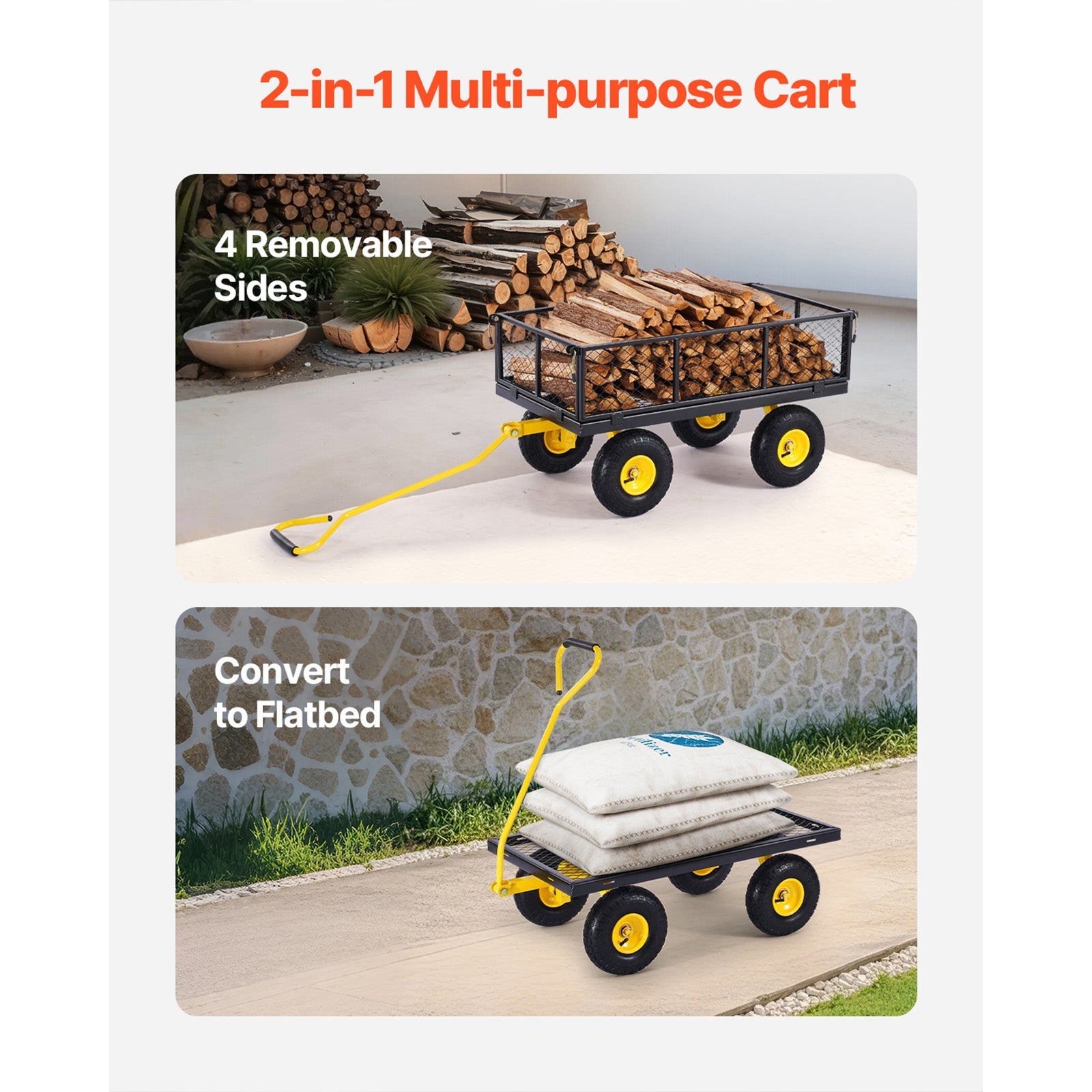 900 Lbs Heavy Duty Steel Garden Cart