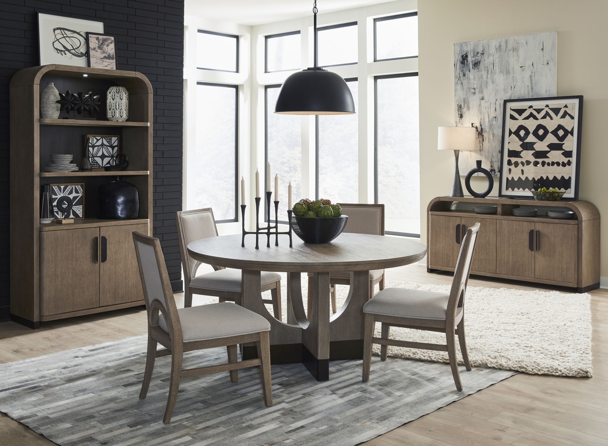 Tristan - 60" Round Dining Table - Swiss Coffee