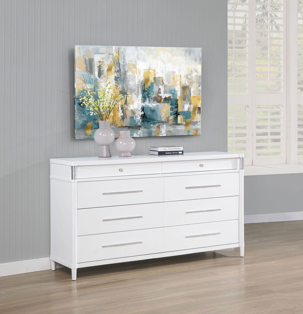 Gracemont 8-drawer Bedroom Dresser Cabinet White