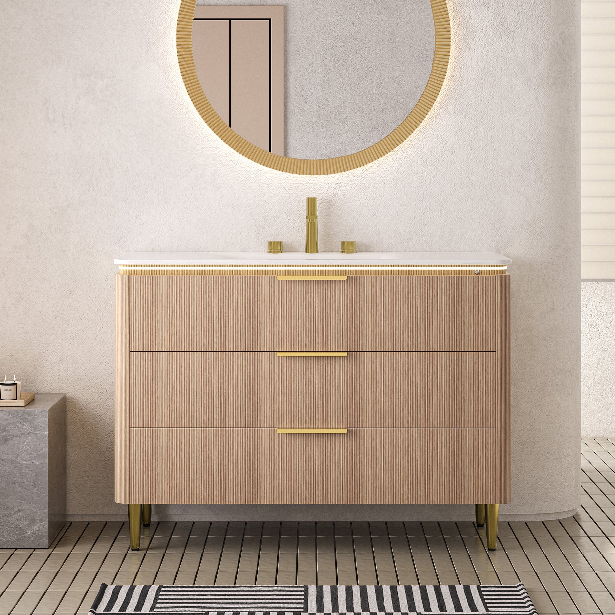 Amara 48'' Bathroom Vanity & Sink with Carrara Finish