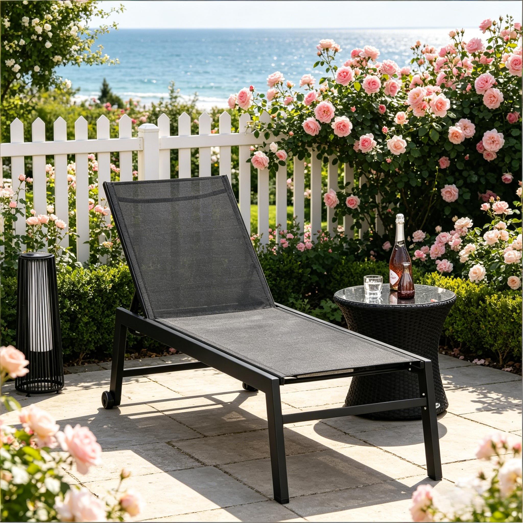 Comfortable Pool Chair: Outdoor Chaise Lounge with Wheels