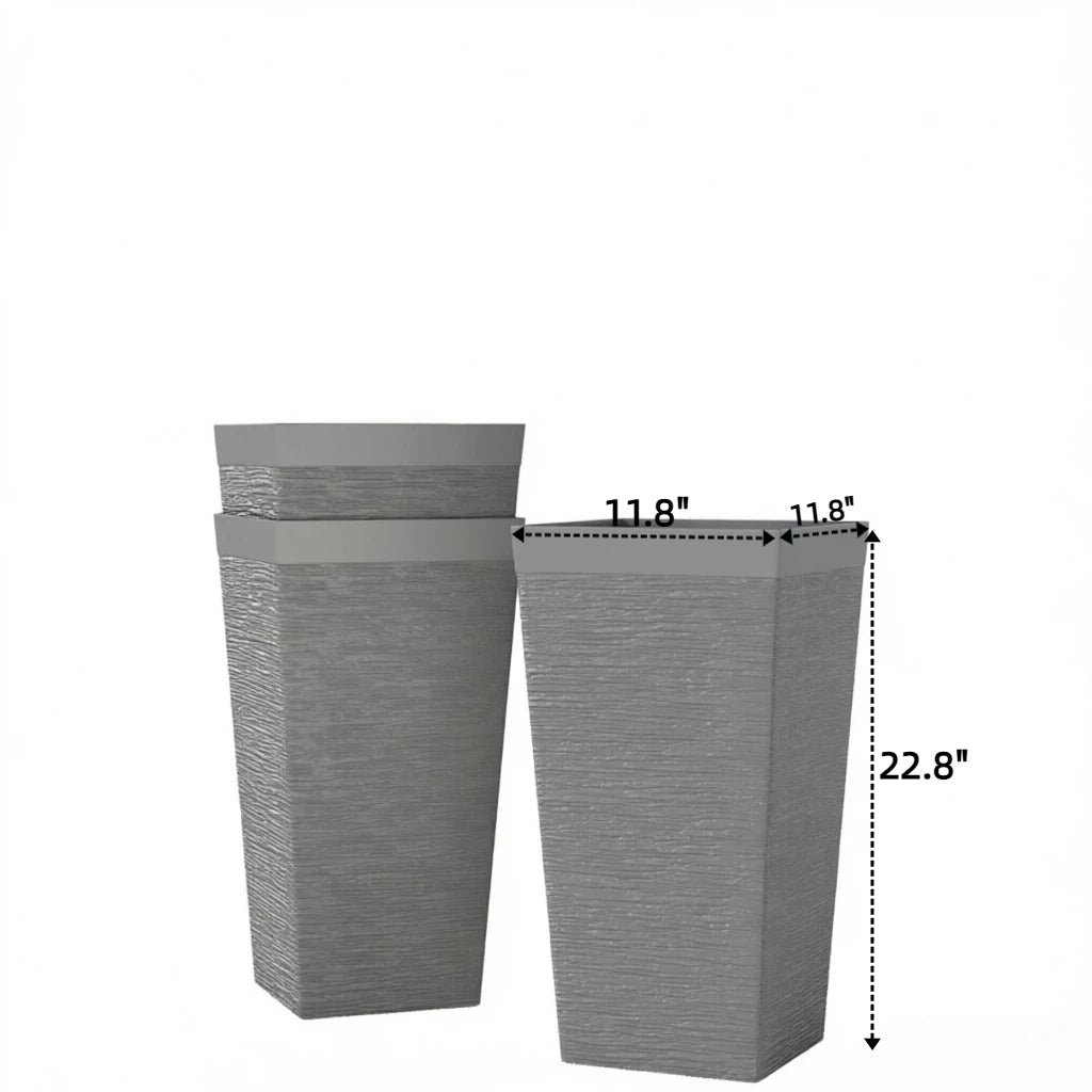 Stackable Design Tapered Planters - 3 Piece Set