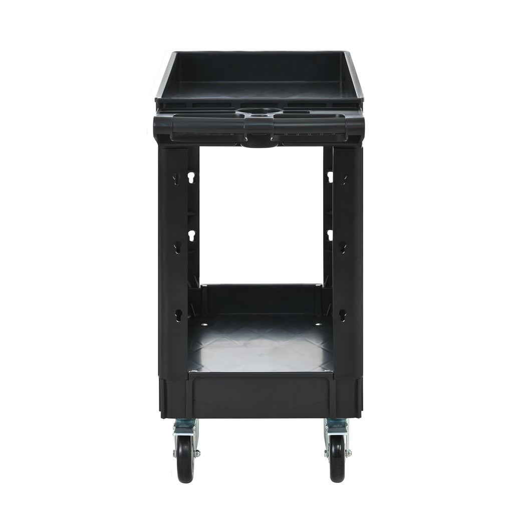Two-Shelf Utility Cart with Wheels, 600 lbs Capacity