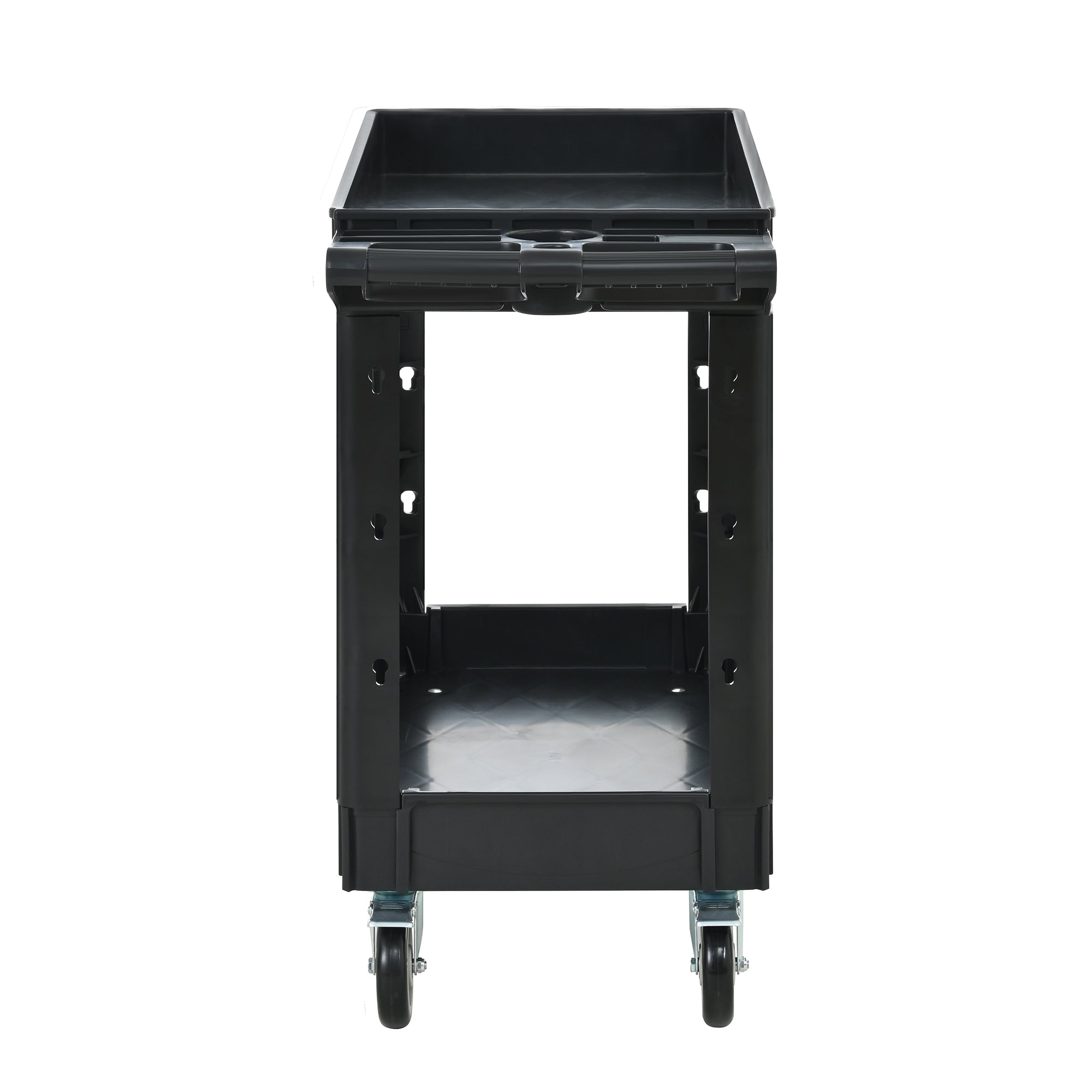Two-Shelf Utility Cart with Wheels, 600 lbs Capacity