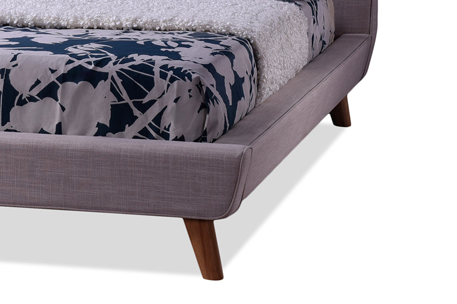 Baxton Studio Jonesy Scandinavian Style Mid-century Beige Fabric Upholstered Queen Size Platform Bed